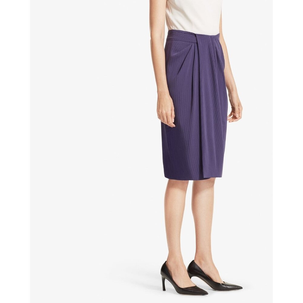 MM LaFleur Womens Lenox 2.0 Foulard Skirt Iolite Purple Silk Blend size 8